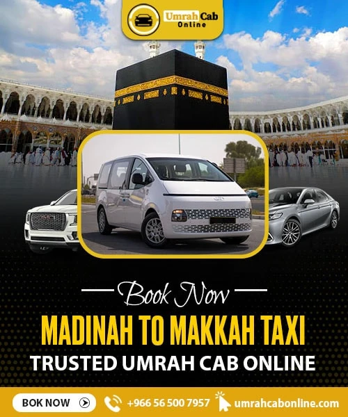 Book Madinah To Makkah Taxi via WhatsApp booking +966 56 500 7957