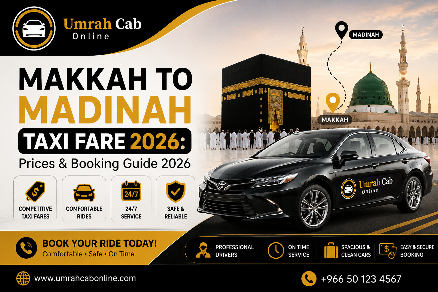 Makkah to Madinah Taxi Fare 2026: Prices & Booking Guide 2026